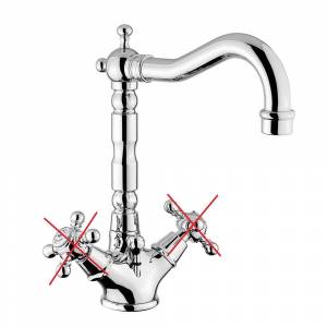 Смеситель двухвентильный для раковины Bugnatese Revival, без рукояток